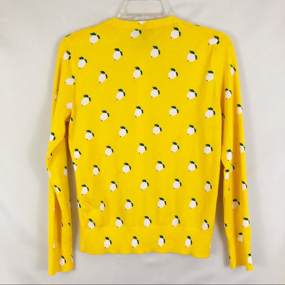 J Crew G3947 Yellow Lemon Jackie Cardigan Sz Small - Picture 4 of 7